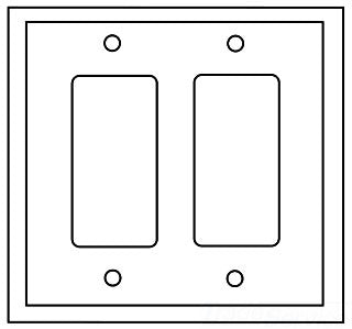 Cooper Wiring PJ262LA Decora Wall Plate, GFCI, (2) Decorator, 2-Gang, Mid-Sized, Polycarbonate - Light Almond