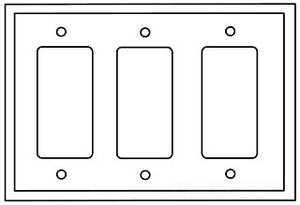Cooper Wiring PJ263A Decora Wall Plate, GFCI, (3) Decorator, 3-Gang, Mid-Sized, Polycarbonate - Almond