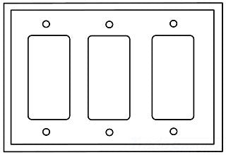 Cooper Wiring PJ263A Decora Wall Plate, GFCI, (3) Decorator, 3-Gang, Mid-Sized, Polycarbonate - Almond