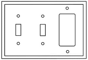 Cooper Wiring PJ226BK Decora Wall Plate, (1) Decorator, (2) Toggle Switch, 3-Gang, Mid, Polycarbonate - Black