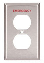 Cooper Wiring EM5132RD-BOX Decora Wall Plate, Emergency, (1) Duplex Receptacle, 1-Gang, Standard Extra Deep-Sized, Nylon - Red