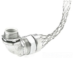 Cooper Wiring LTB190 Conduit Connector & Grip, Single Weave, Insulated, 90 Deg - 6-1/8 Inch