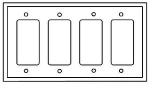 Cooper Wiring PJ264GY Decora Wall Plate, GFCI, (4) Decorator, 4-Gang, Mid-Sized, Polycarbonate - Gray