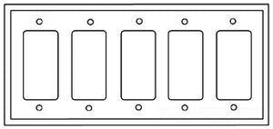Cooper Wiring PJ265BK Decora Wall Plate, GFCI, (5) Decorator, 5-Gang, Mid-Sized, Polycarbonate - Black