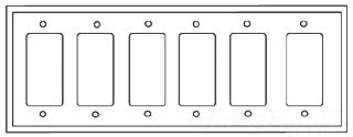 Cooper Wiring PJ266BK Decora Wall Plate, GFCI, (6) Decorator, 6-Gang, Mid-Sized, Polycarbonate - Black