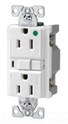 Cooper Wiring VGFH15FB GFCI Duplex Outlet, 15A 125V, 5-15R, 2P3W, Back, Side, Hospital w/ Polycarbonate Bottom, Nylon Top - Brown
