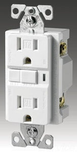 Cooper Wiring VGF15LA-M GFCI Duplex Outlet, 15A 125V, 5-15R, 2P3W w/ Wall Plate - Light Almond