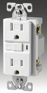 Cooper Wiring VGF15LA-M GFCI Duplex Outlet, 15A 125V, 5-15R, 2P3W w/ Wall Plate - Light Almond