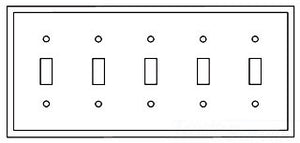 Cooper Wiring PJ5BK Decora Wall Plate, (5) Toggle Switch, 5-Gang, Mid, Polycarbonate - Black