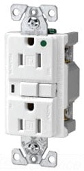 Cooper Wiring TRVGFH15V GFCI Duplex Outlet, 15A 125V, 5-15R, 2P3W, Back, Side, Hospital - Ivory