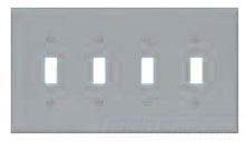 Cooper Wiring PJ4AMV Decora Wall Plate, (4) Toggle Switch, 4-Gang, Mid, Polycarbonate - Ivory w/ High Gloss