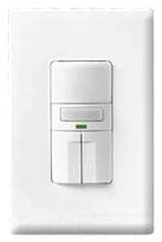 Cooper Wiring VS310R-V Vacancy Sensor w/ Dual Relay, Night Light, 1000 W/VA, 1/6 HP at 120V, (Motor) 120V, at 60 Hz, Passive Infrared - 5 Sec (Test), 5/15/30 Min - 180 Deg - 1000 Sq Ft (Major Motion) - 14 AWG 6 Inch Pre-Stripped Wire Lead - Ivory