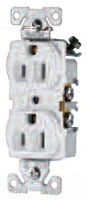 Cooper Wiring TR5262AM Modular Duplex Outlet, 125V 15A, 2P3W, 5-15R, Construction - Grounding - Nylon Face, PVC Base - Almond