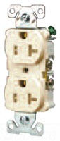 Cooper Wiring TR5362A Duplex Outlet, 125V 20A, 2P3W, 5-20R, Construction, Grounding - Back, Side Wired - Almond