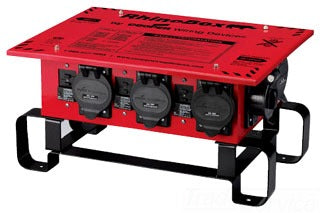 Cooper Wiring RB303M Temporary Power Distribution Center, 120/240V, 60 Hz, (1) Locking Inlet, (3) Single Receptacle, (4) Locking Receptacle, (1) Locking Outlet