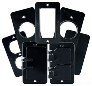 Cooper Wiring WD3054BK Portable Outlet Box Cover Plate, 1.39 Inch Dia Single Receptacle Opening - Black