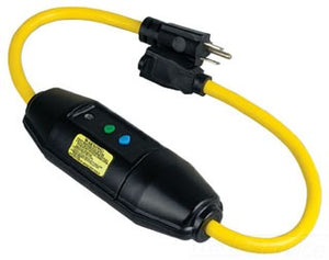 Cooper Wiring GFI11A639 Surge Protection, Portable GFCI In-Line Cord Set, 120V, at 60 Hz 15A, NEMA 5-15R & 120V, at 60 Hz 15A, NEMA 5-15P, 12/3 SJTW, Straight Blade, Automatic - 50 Ft