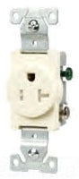 Cooper Wiring TR6350W-BOX Decorator Single Outlet, 20A 125V, 2P3W, 5-20R, Grounding, Side Wired, Commercial, Tamper Resistant - White