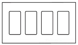 Cooper Wiring PJS264V Decora Wall Plate, (4) Decorator, 4-Gang, Mid, Polycarbonate - Ivory