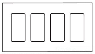 Cooper Wiring PJS264V Decora Wall Plate, (4) Decorator, 4-Gang, Mid, Polycarbonate - Ivory
