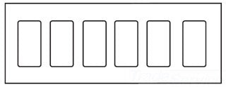 Cooper Wiring PJS266BK Decora Wall Plate, (6) Decorator, 6-Gang, Mid, Polycarbonate - Black