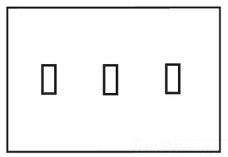 Cooper Wiring PJS3V Decora Wall Plate, (3) Toggle Switch, 3-Gang, Screwless, Mid, Polycarbonate - Ivory
