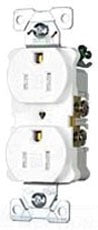 Cooper Wiring TR6250W-BOX Decorator Single Outlet, 15A 125V, 2P3W, 5-15R, Grounding, Side Wired, Heavy Duty, Thermoplastic Face/Back Body, Chemical Resistant, Impact Resistant, Tamper Resistant - White