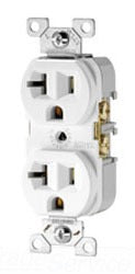Cooper Wiring CR20LA Duplex Outlet, 125V 20A, 2P3W, 5-20R, Commercial, Grounding - Side Wired - Light Almond