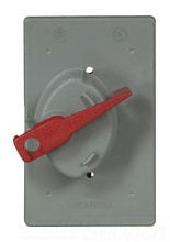Cooper Wiring S2983 Weatherproof Switch Cover & Lid, Switch, Locking, Non-Metallic - 2.95 InchW x 1.56 Inch D x 4.75 Inch H - Gray