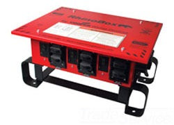 Cooper Wiring RB301A Temporary Power Distribution Center, 120/240V, 60 Hz, (1) Locking Inlet, (6) Single Receptacle, (1) Locking Receptacle