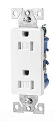 Cooper Wiring TR1107B-BOX Decora Duplex Outlet, 125V 15A, 2P3W, 5-15R, Residential, Grounding - Side, Push-In Wiring - Thermoplastic Face/Back Body - Brown