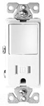 Cooper Wiring TR7730V Combo Switch & Receptacle, 120/277V 15A, NEMA 5-15R 15A 2P3W, Decorator - Ivory