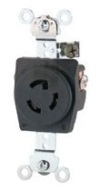 Cooper Wiring CWL715R Locking Device Single Receptacle, 15A 277V, L7-15R, 2P3W, Single Locking, Grounding - 1.38 Inch - Glass-Filled Nylon