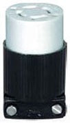Cooper Wiring L1420C Locking Device Connector, 20A 125/250V, L14-20R, 3P4W, Polarized, Straight, Grounding - Polycarbonate, PVC - Black, White
