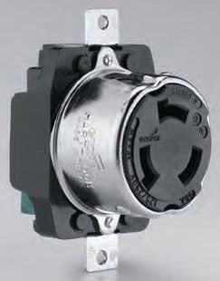 Cooper Wiring CS6369 Locking Device Single Receptacle, 50A 125/250V, Non-NEMA Locking, Grounding - Corrosion Resistant - Glass-Filled Nylon Interior, Steel Exterior - Black