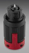 Cooper Wiring CS8164EX Locking Device Connector, 50A 480V, 3-Phase, Non-NEMA Locking, 3P4W, Polarized, California Style, Grounding - Glass-Filled Nylon Interior, Rugged Nylon Exterior - Black, Red
