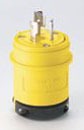 Cooper Wiring L1520PY Locking Device Plug, 20A 250V, 3-Phase, L15-20P, 3P4W, Polarized, Grounding - Nylon Interior, Santoprene Thermoplastic Elastomeric Over Glass-Filled Polypropylene Shell, 0.069 Inch Thk Nickel Plated Brass Blade - Yellow, Black