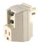 Cooper Wiring GFP400 Single Outlet Adapter, 120V, 15A, 5-15R, Straight Blade