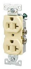 Cooper Wiring IG5362VM Modular Duplex Outlet, 125V 20A, 2P3W, 5-20R, Construction - Isolated Ground - Nylon Face/Base - Ivory