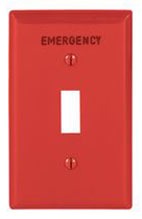 Cooper Wiring EM5134RD-BOX Decora Wall Plate, Emergency, (1) Toggle Switch, 1-Gang, Standard Extra Deep-Sized, Nylon - Red