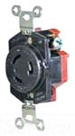 Cooper Wiring L2420R Locking Device Single Receptacle, 20A 347V, L24-20R, Grounding - Heat Resistant, Impact Resistant - Rugged Nylon - Black