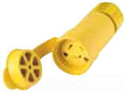 Cooper Wiring L1530CW Locking Device Connector, 30A 250V, 3-Phase, L15-30R, 3P4W, Polarized, Grounding - Nylon Interior, Santoprene Thermoplastic Elastomeric Over Glass-Filled Polypropylene Exterior - Yellow
