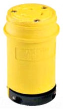 Cooper Wiring L630CY Locking Device Connector, 30A 250V, L6-30R, 2P3W, Polarized, Grounding - Nylon Interior, Santoprene Thermoplastic Elastomeric Over Glass-Filled Polypropylene Exterior - Black, Yellow