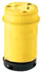 Cooper Wiring L1130CY Locking Device Connector, 30A 250V, 3-Phase, L11-30R, 3P3W, Polarized, Non-Grounding - Nylon Interior, Santoprene Thermoplastic Elastomeric Over Glass-Filled Polypropylene Exterior - Black, Yellow