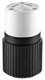 Cooper Wiring CWL615C Locking Device Connector, 15A 250V, L6-15R, 2P3W, Polarized, Straight, Grounding - Nylon - Black, White
