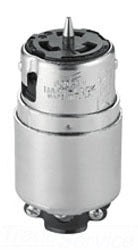 Cooper Wiring CS6360 Locking Device Connector, 50A 125V, Non-NEMA Locking, 2P3W, Armored, Polarized, California Style, Grounding - Glass-Filled Nylon Interior, Zinc Plated Cold-Rolled Steel Exterior - Stainless Steel