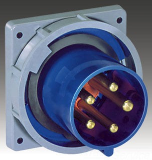 Cooper Wiring CD4100B9W Pin & Sleeve Inlet, 100A 250V, 3P4W - Nylon/ABS Plastic - Blue