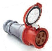 Cooper Wiring CD520C9W Pin & Sleeve Connector, 20A 120/208V, 3-Phase, 4P5W, Watertight - Max. 0.94 Inch